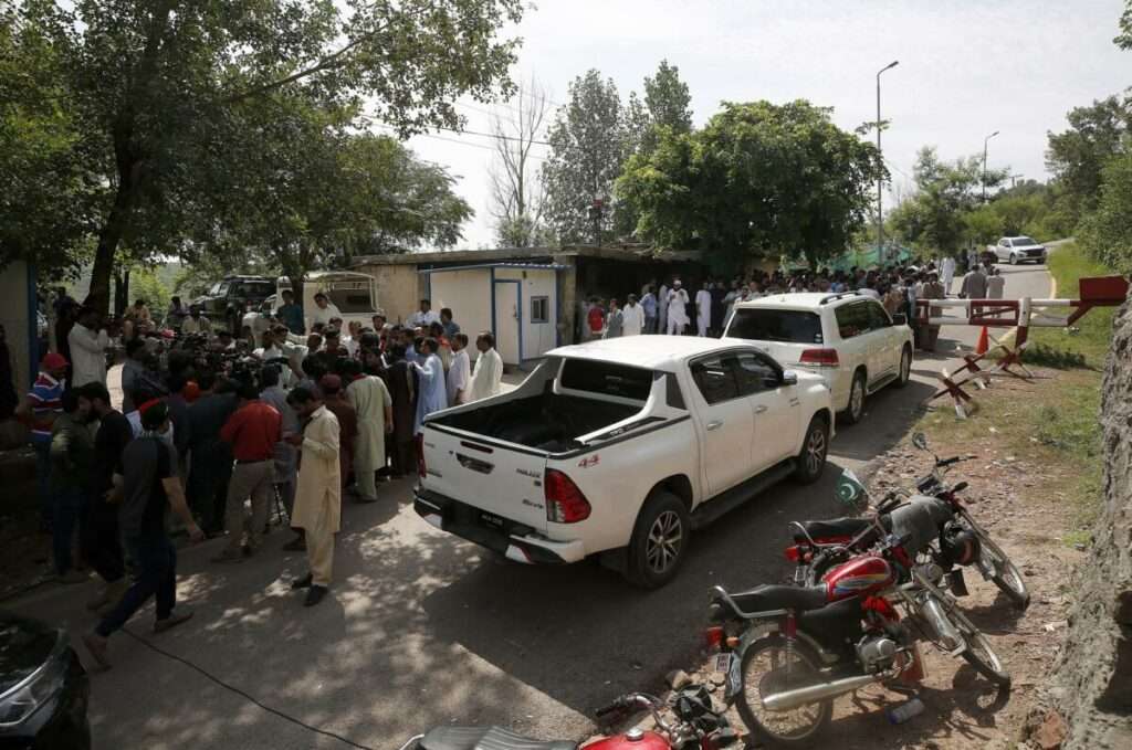 Supporters of Pakistans former Prime Minister Imran Khans