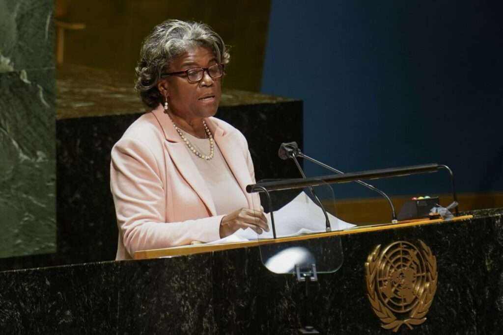 Linda Thomas Greenfield the U S ambassador to the United Nations