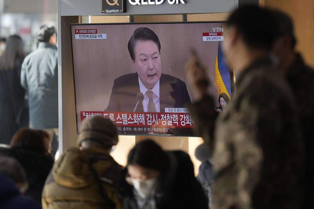 President Yoon Suk Yeol speaking during a cabinet council meeting