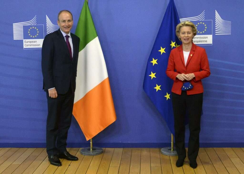 Ursula von der Leyen right with Irelands Prime Minister Micheal Martin