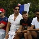 Australian Open Tennis A Russian flag is seen