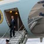 Air Force One President Joe Biden exits the plane