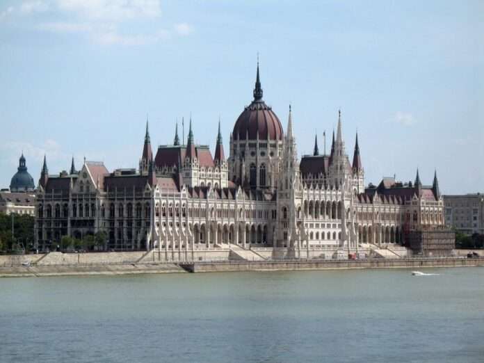 The Parliament Building appears along the Danube River in Budapest