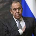 Sergey Lavrov attends a joint press conference