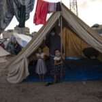 Israel Palestinians Gaza Tent Camp Khan Younis