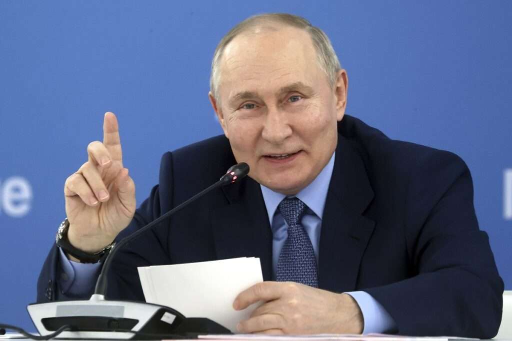 Russian President Vladimir Putin speaking