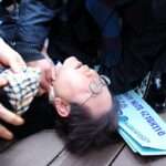S Korea opposition party leader Lee Jae myung is attended to after being attacked in Busan