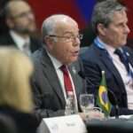 Brazils Foreign Minister Mauro Vieira speaks during the G20 foreign ministers meeting