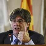 Catalan leader Carles Puigdemont speaks at a press conference