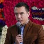 Ecuador President Daniel Noboa speaks during an event