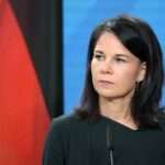 German Foreign Minister Annalena Baerbock speaks during a joint press conference