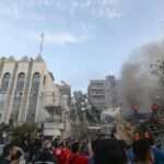 strikes which hit a building annexed to the Iranian embassy in Syrias capital Damascus
