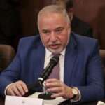 Avigdor Lieberman speaks at the weekly cabinet