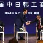 Japanese Prime Minister Fumio Kishida South Korean President Yoon Suk Yeol Chinese Premier Li Qiang