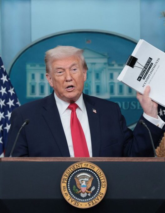 US President Donald Trump speaks during a press briefing at the White House 1024x683 1